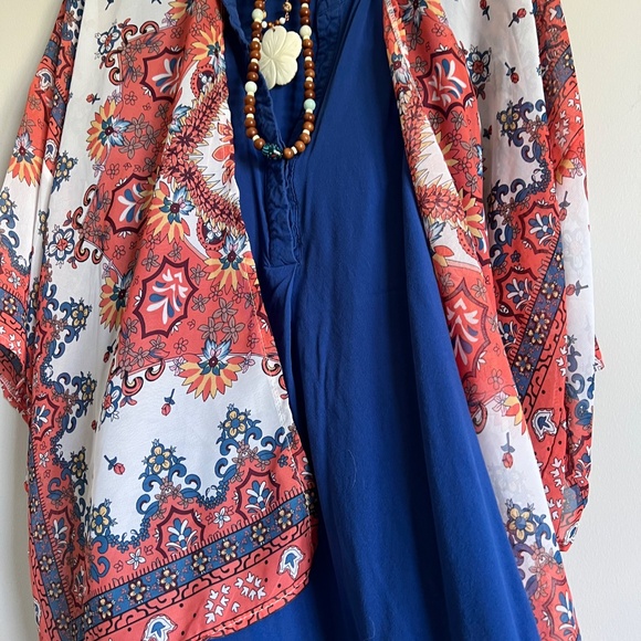 Sleeveless “Violet B” Blue Tunic Top with high low details. - Picture 10 of 12